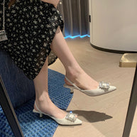 Damen Sling-Pumps mit eleganter Perlenapplikation WW