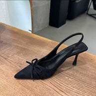 Damen Slingback Pumps mit verspielt-zartem Schleifendetail und spitz zulaufendem Design WW