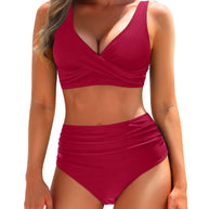 Damen Bikini-Set mit figurformendem Oberteil und hochtaillierten Shorts WW