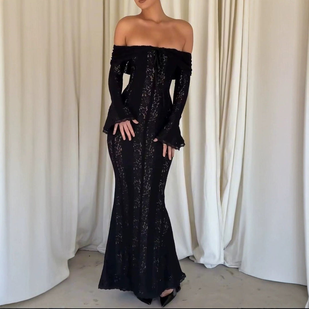 W&W Mode | Ausgestellter Ärmellanger Bodycon-Waist Dress