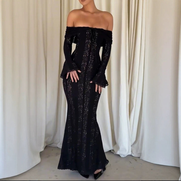 W&W Mode | Ausgestellter Ärmellanger Bodycon-Waist Dress