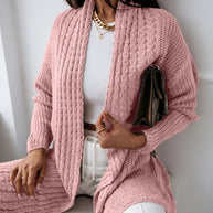 Damen Strick-Cardigan mit strukturiertem Muster und offenem Schnitt WW