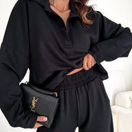 Damen Relaxed-Fit Poloshirt mit Knopfleiste und weiten Ärmeln WW