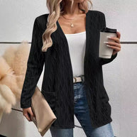 Damen Strickjacke mit strukturiertem Muster und lässigem Schnitt WW