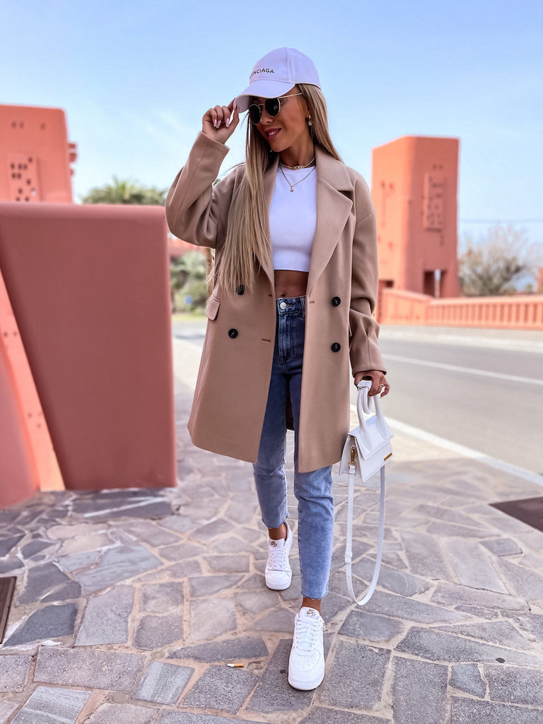 Damen eleganter und strukturierter Mantel im doppelten Design WW