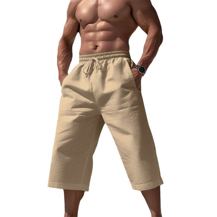 Herren nan lässige knielange Bermuda-Shorts mit elastischem Bund und Tunnelzug W&W Mode