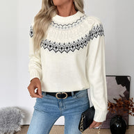 Damen Strickpullover mit traditionellem Norweger-Muster WW