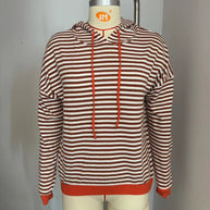 Damen gestreifter Hoodie mit lässigem Schnitt und kontrastierenden Details WW