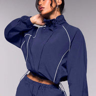 Damen sportlicher Loungewear-Trainingsanzug mit Rüschendetails WW