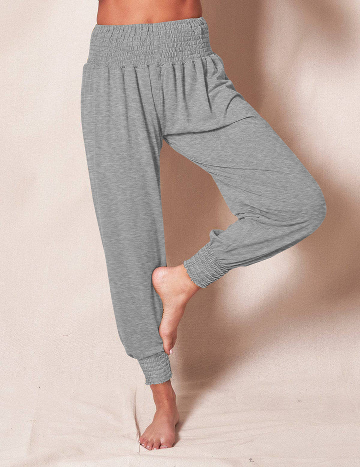 Damen weiche und bequeme Relax-Hosen mit elastischem Bund und buntem Design W&W Mode