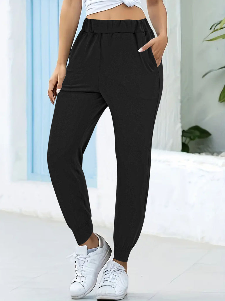 Damen bequeme Jogginghose mit elastischem Bund und praktischen Seitentaschen WW