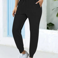 Damen bequeme Jogginghose mit elastischem Bund und praktischen Seitentaschen WW