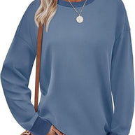 Damen bequemer Sweatshirt mit Raglanärmeln und dekorativem Kragen WW