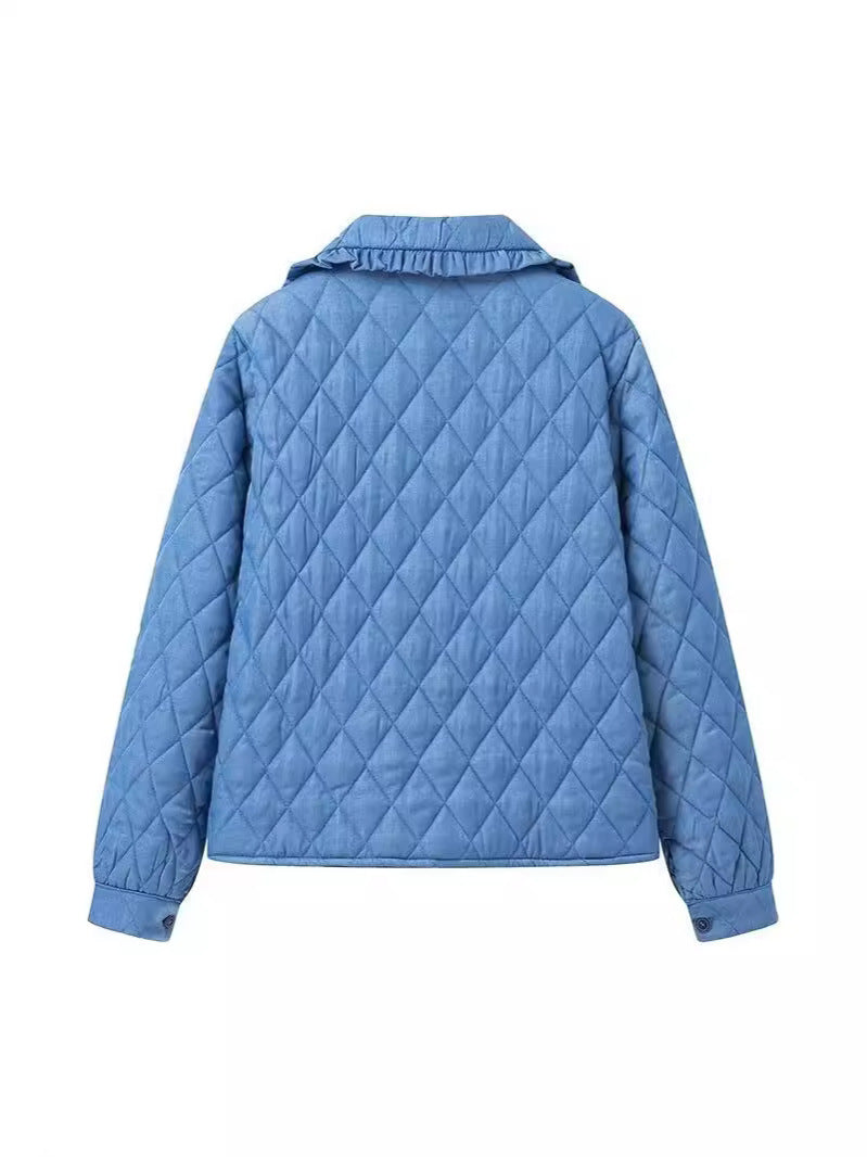 Damen Steppjacke mit großem Kragen und praktischen Taschen WW