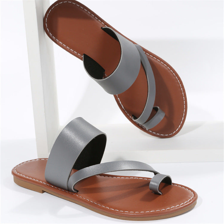Damen Flache Riemensandalen mit komfortablem Obermaterial und elegantem Design WW