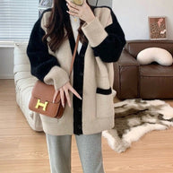 Damen Strickcardigan mit dekorativem Schnitt und praktischen Taschen WW