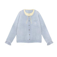 Damen Strickjacke mit dekorativen Knöpfen und hochwertiger Stickerei WW