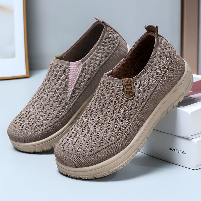 Damen Leichte und atmungsaktive Slip-On Freizeitschuhe mit elastischem Obermaterial WW