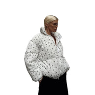 Damen Steppjacke mit floralen Mustern und hohem Kragen WW