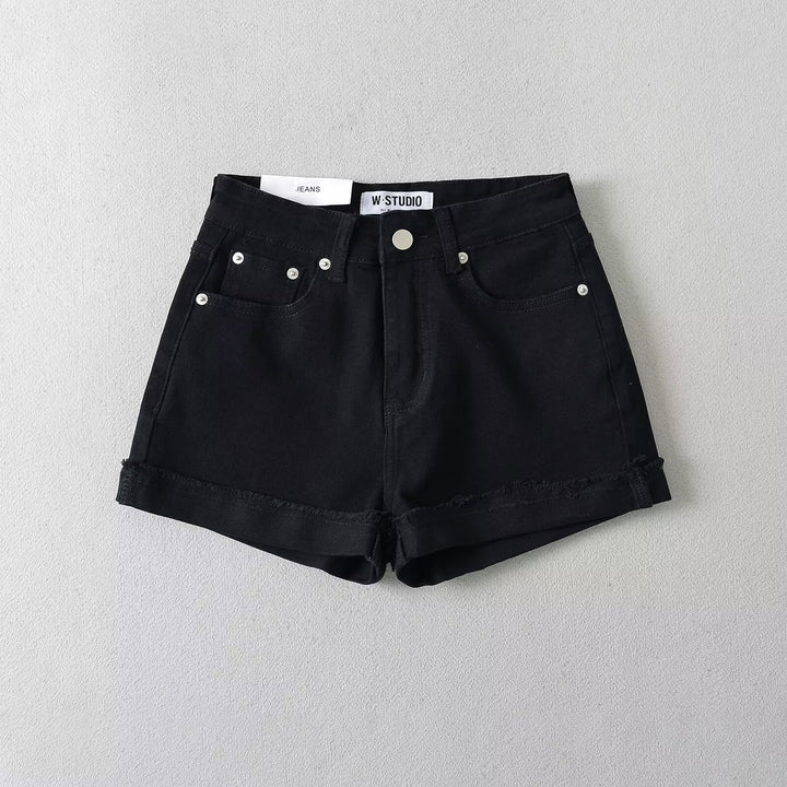 Damen Jeansshorts mit lässigem Schnitt und versäuberten Abschlüssen W&W Mode
