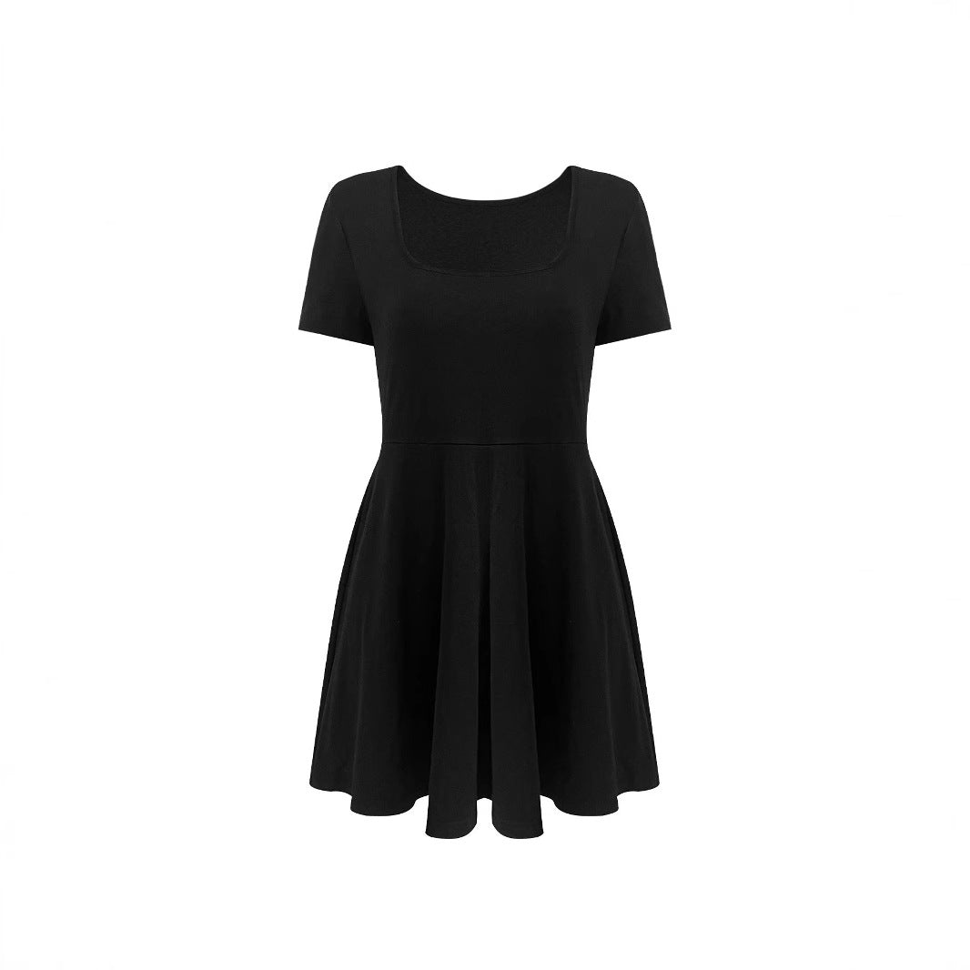 Damen A-linien Kleid mit Rundhalsausschnitt WW