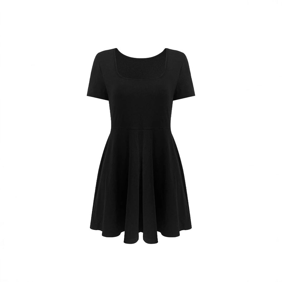 Damen A-linien Kleid mit Rundhalsausschnitt WW