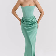 WW | Strapless Pink Satin Ballkleid
