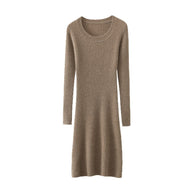 Damen Strickkleid mit feiner Rippstruktur und tailliertem Schnitt WW