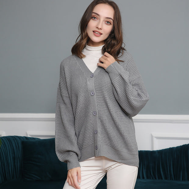 Damen Strickjacke mit strukturiertem Muster und praktischen Knopfdetails WW