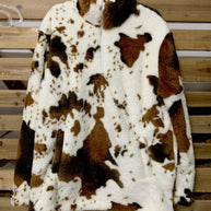 WW Kuhmuster Polar Fleece Reißverschluss Sweatshirt