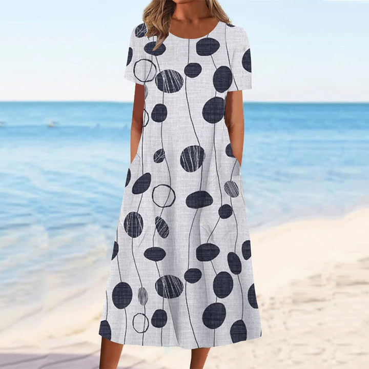 Damen Maxi-Kleid mit floralem Design und praktischem Knopfverschluss W&W Mode