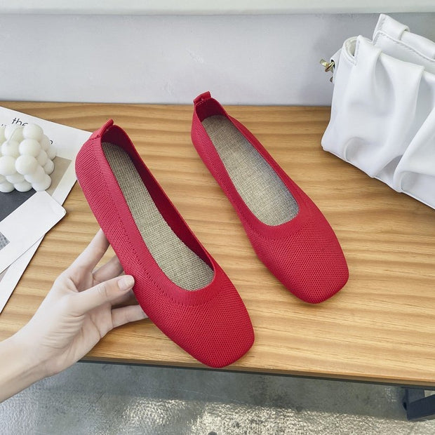 Damen atmungsaktive Ballerinas aus flexiblem Stoff WW