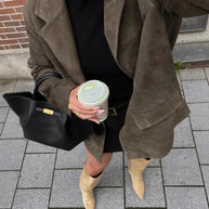 Damen schicke Blazerjacke aus weichem Material mit praktischen Taschen WW