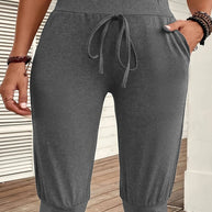 Damen Sportliche Kapuhosen im lässigen Design mit dekorativem Kordelzug WW