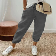 Damen Bequeme und lässige Chino-Hose mit elastischem Bund WW