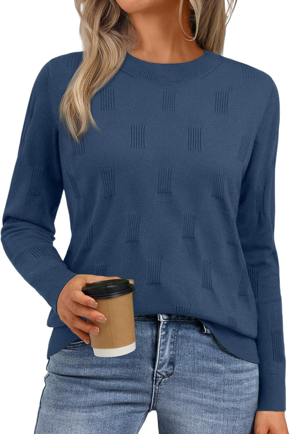 Damen Strickpullover mit strukturiertem Muster und lässigem Schnitt WW