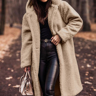 Damen kuschelige Teddyjacke im Oversized-Stil mit Kapuze WW