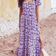 Damen Maxikleid mit Rüschendesign und floralem Muster WW