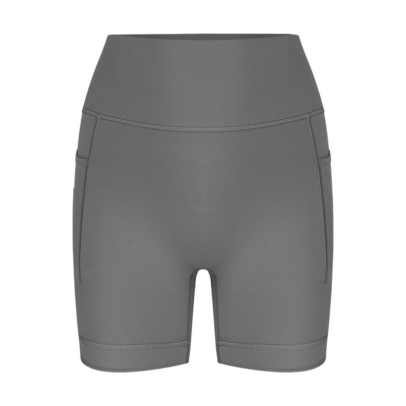Damen sportliche hoch Taillierte Radlerhose mit praktischen Seitentaschen WW