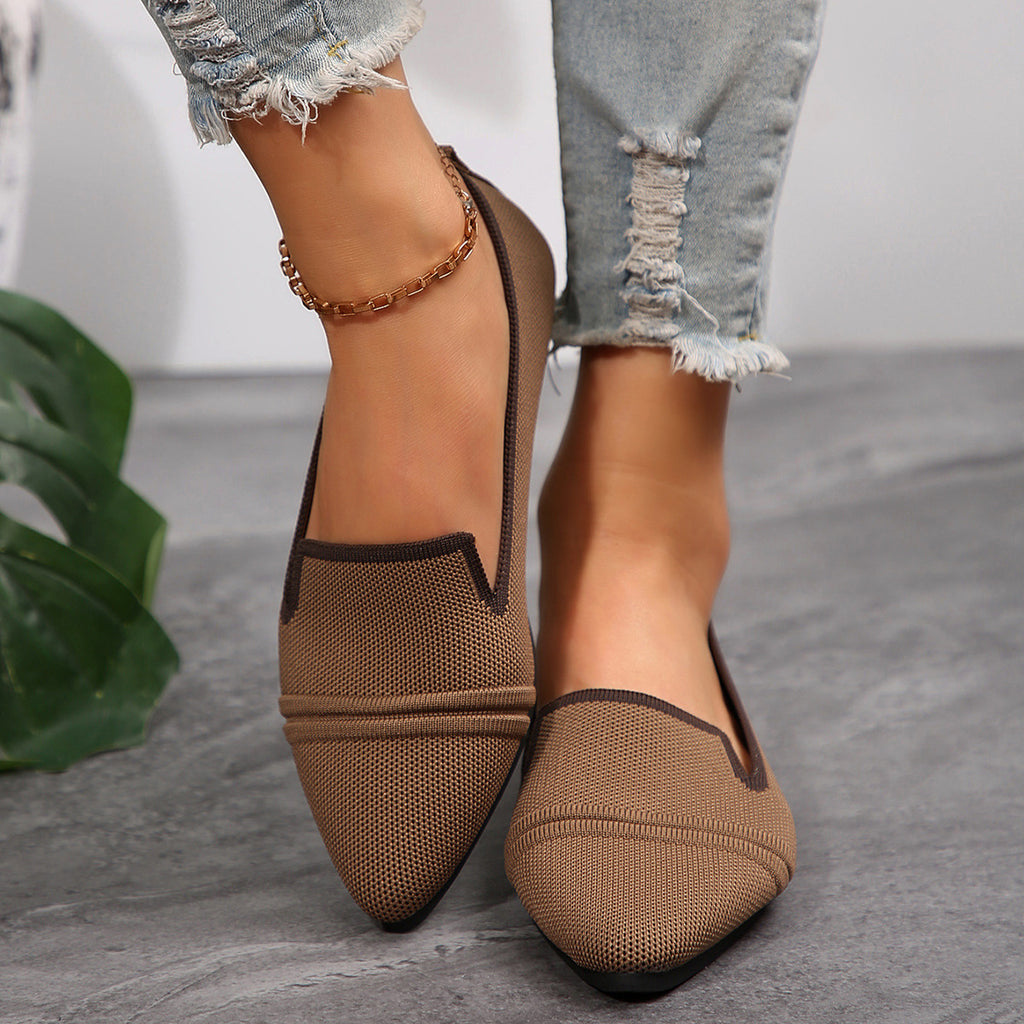Damen moderne Ballerinas mit atmungsaktivem Obermaterial und flexiblem Fußbett WW