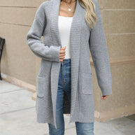 Damen Strickjacke mit offener Vorderseite und lässigem Schnitt WW