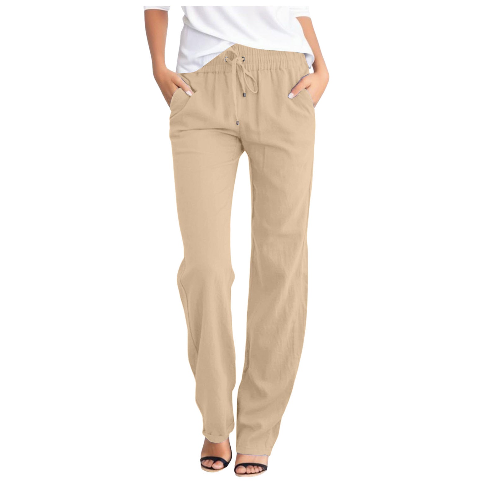 Damen Bequeme Freizeithose mit elastischem Bund und praktischen Seitentaschen WW