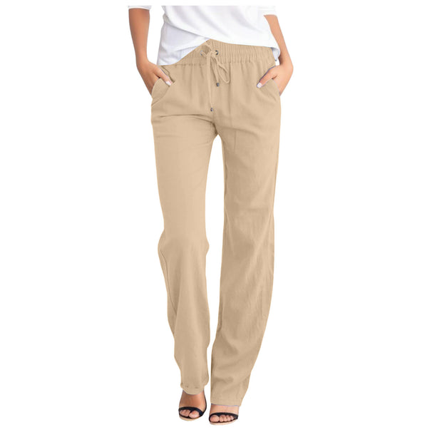 Damen Bequeme Freizeithose mit elastischem Bund und praktischen Seitentaschen WW