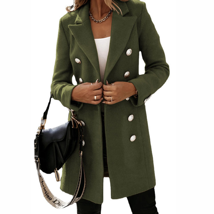 Damen Übergangsjacke mit doppelter Knopfleiste und elegantem Kragen W&W Mode