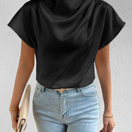 Damen Modisches Satin-Blusenshirt WW