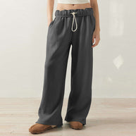 Damen weite Freizeit-Hose mit elastischem Bund und Kordelzug WW