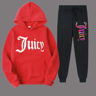 Damen sportliches Hoodie- und Jogginghose-Set mit einzigartigem grafischen Druck WW