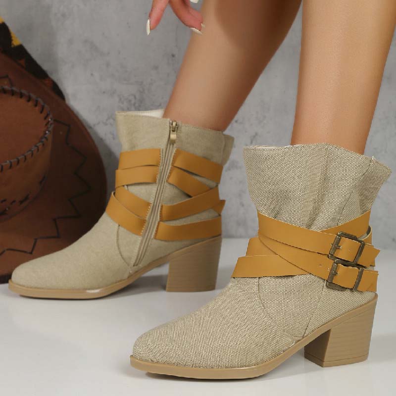 WW | Vintage-Stiefel Mit Klobigem Absatz
