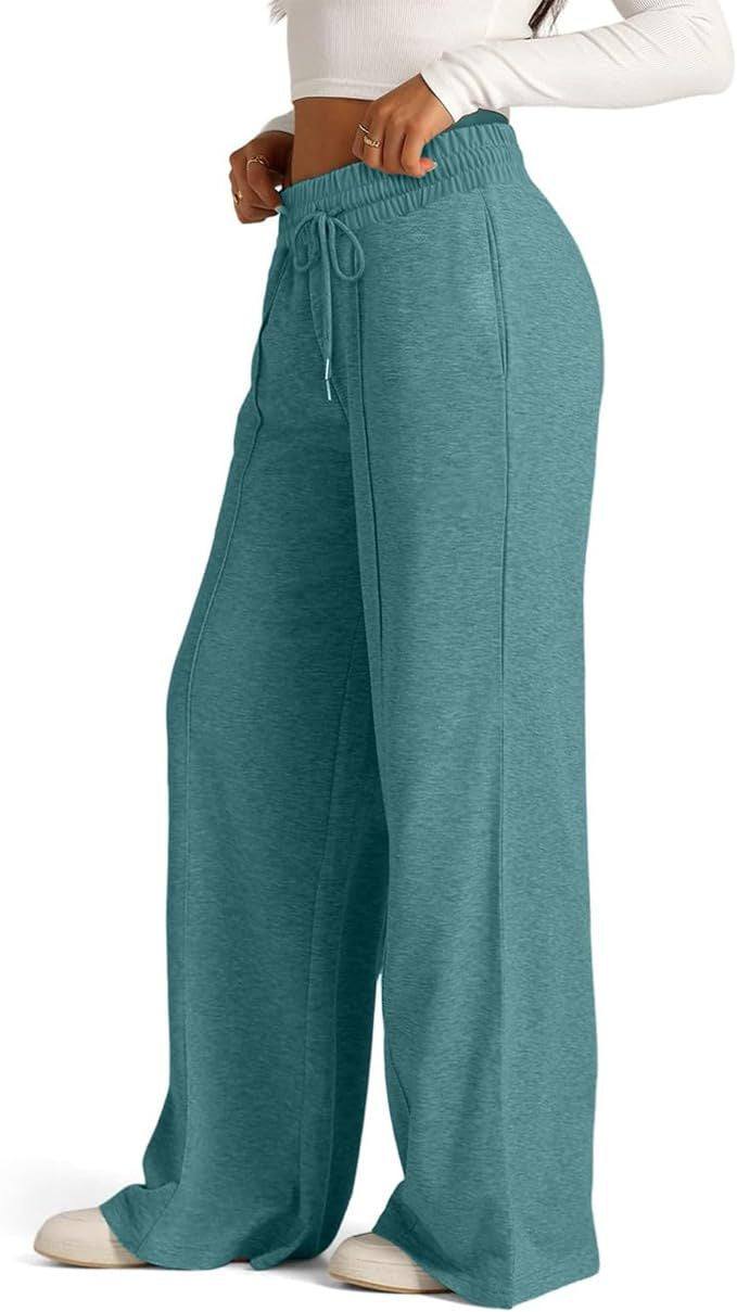 Damen Bequeme und lässige Freizeithosen mit elastischem Bund und seitlichen Taschen WW