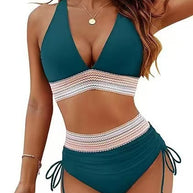 Damen Bikinis mit hoch tailliertem Schnitt und modischen Details WW